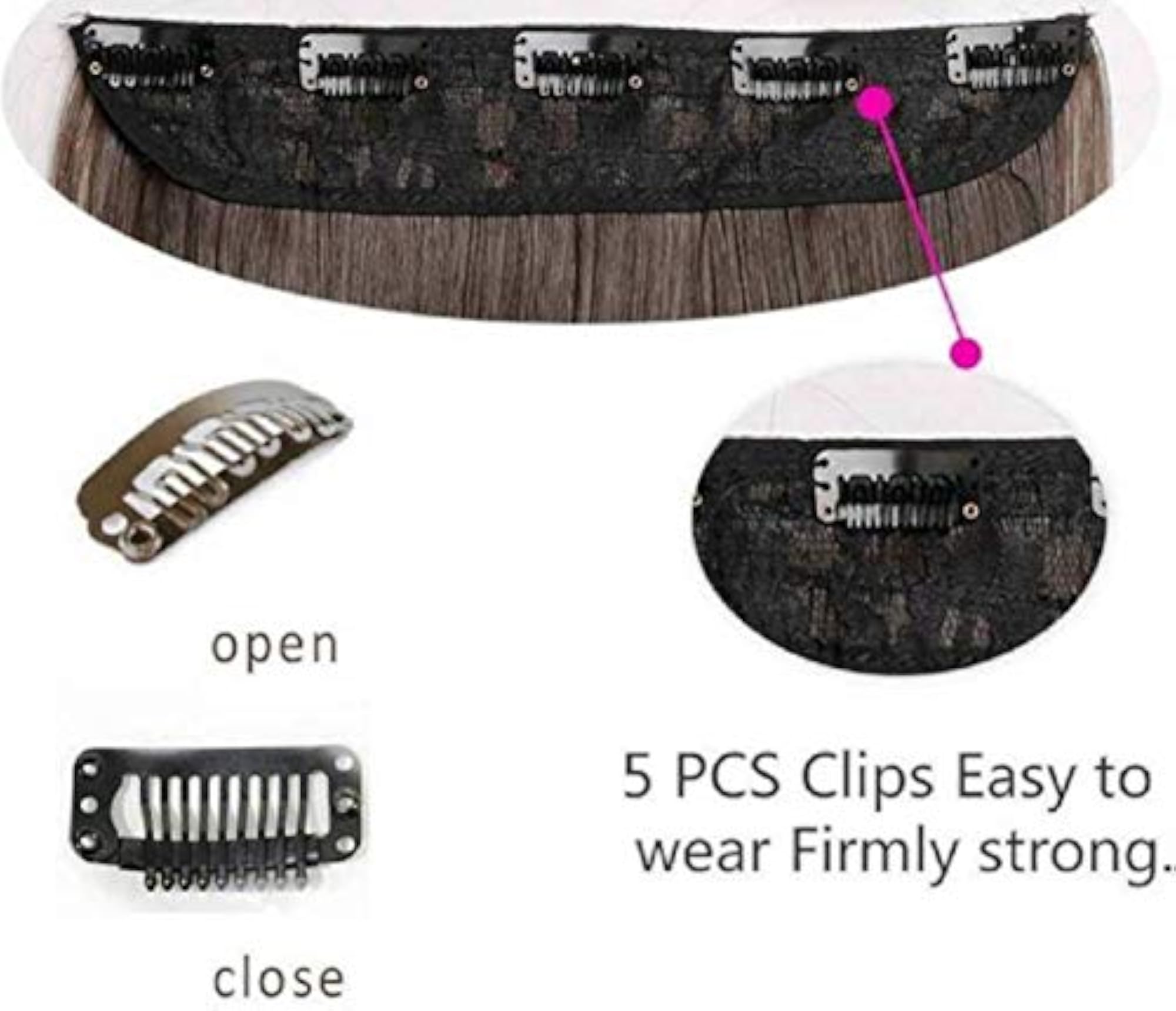 Silky Soft Hair Extensions with Clips, Brown